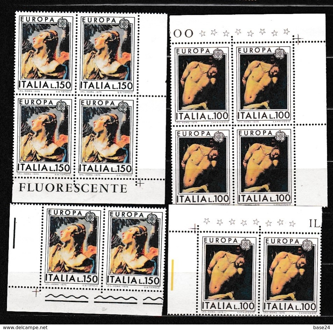 1975 Italia Italy Repubblica EUROPA CEPT EUROPE 6 Serie Di 2v. In Quartina + Coppia MNH** PITTURA PAINTING - 1975