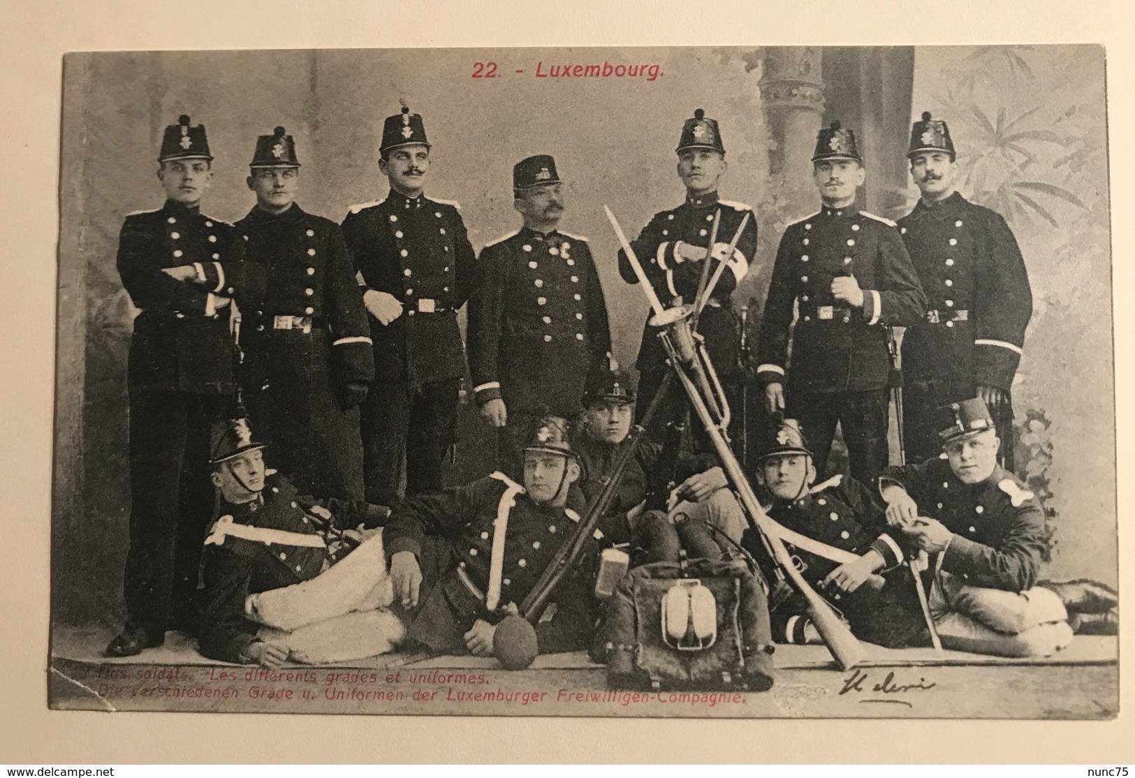 NEW - LUXEMBOURG - Compagnie Volontaires Armée Soldats Freiwilligen Kompagnie Ww1 Troupe 1907 Gendarme Frontière - Luxemburg - Town