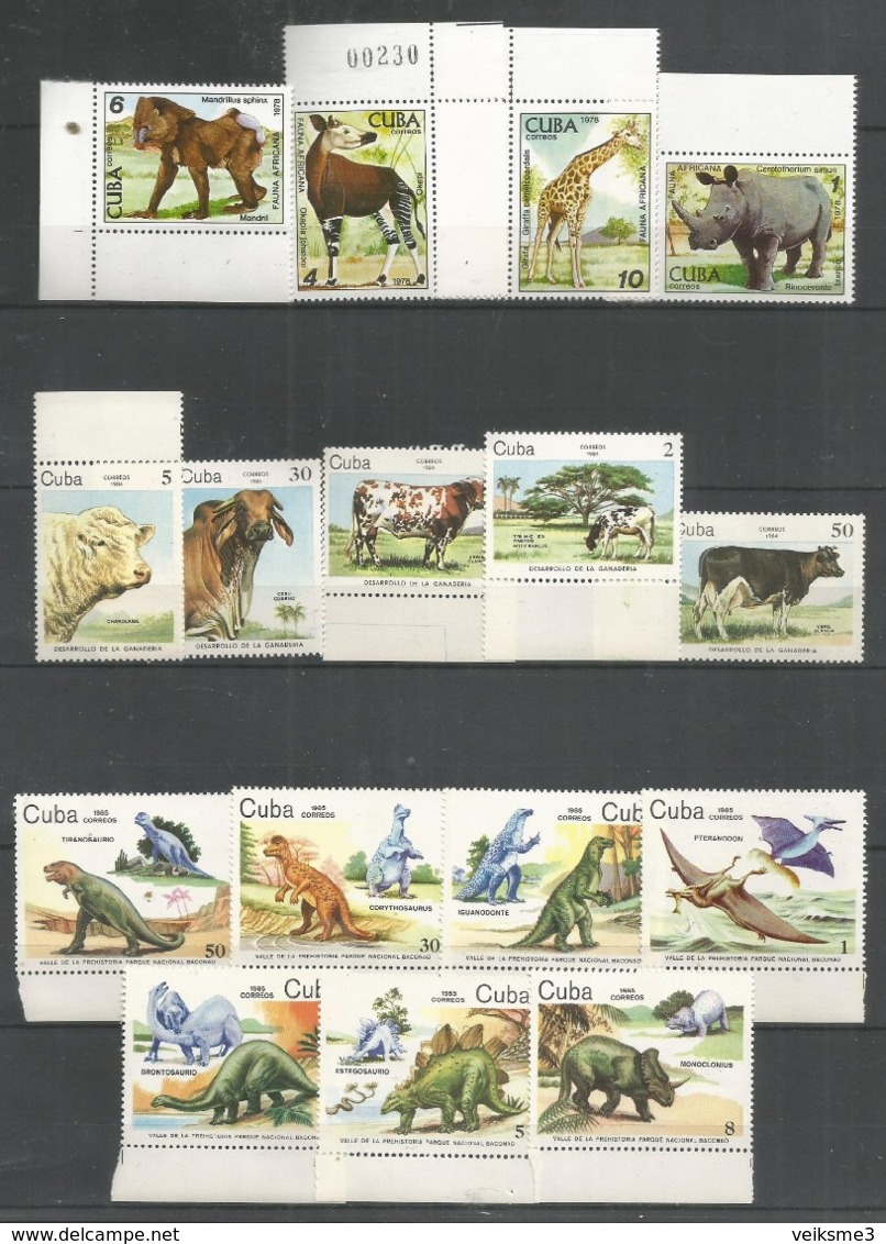 16 Stamps CUBA - MNH - Animals - Wild Animals - Dinosaurs - Otros & Sin Clasificación