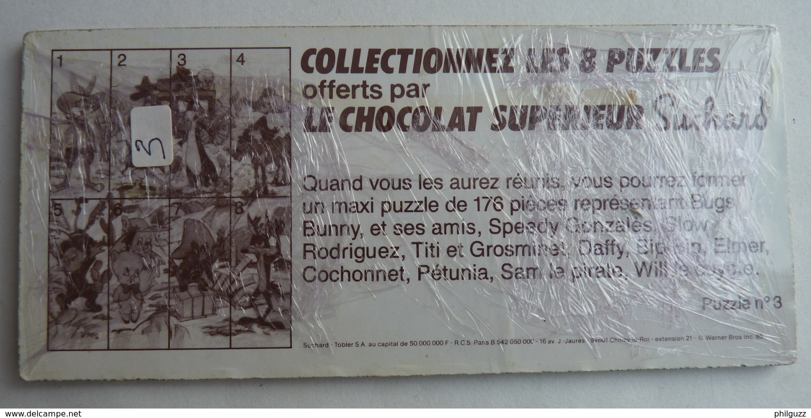 RARE PUZZLE N°3 CHOCOLAT SUCHARS WARNER BROSS 1985 TITI ET SYLVESTRE - Puzzles