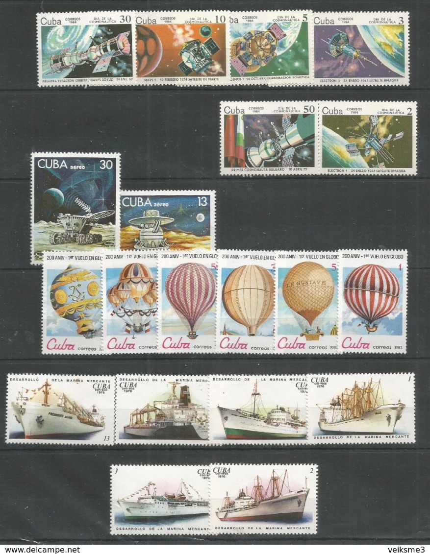 20 Stamps CUBA - MNH - Space - Transport - Ballons - Ships - Otros & Sin Clasificación