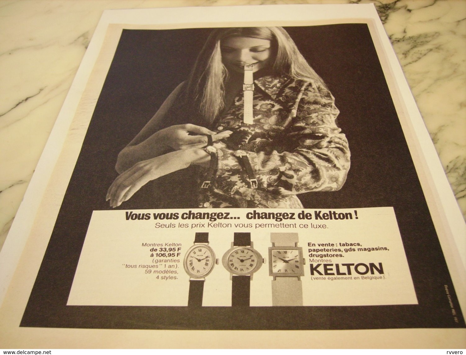 ANCIENNE PUBLICITE MONTRE KELTON  1971 - Autres & Non Classés