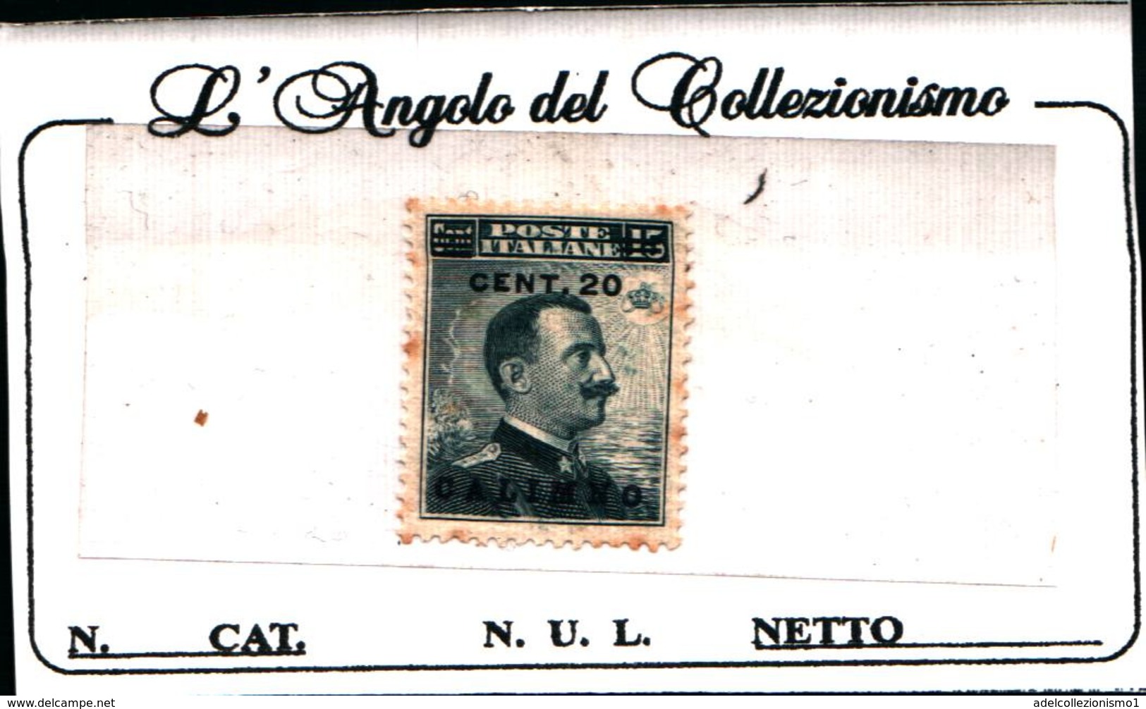 90857) EGEO-CALINO-Effigie Di Vittorio Emanuele III - Gennaio 1916-MLH* - Aegean (Calino)