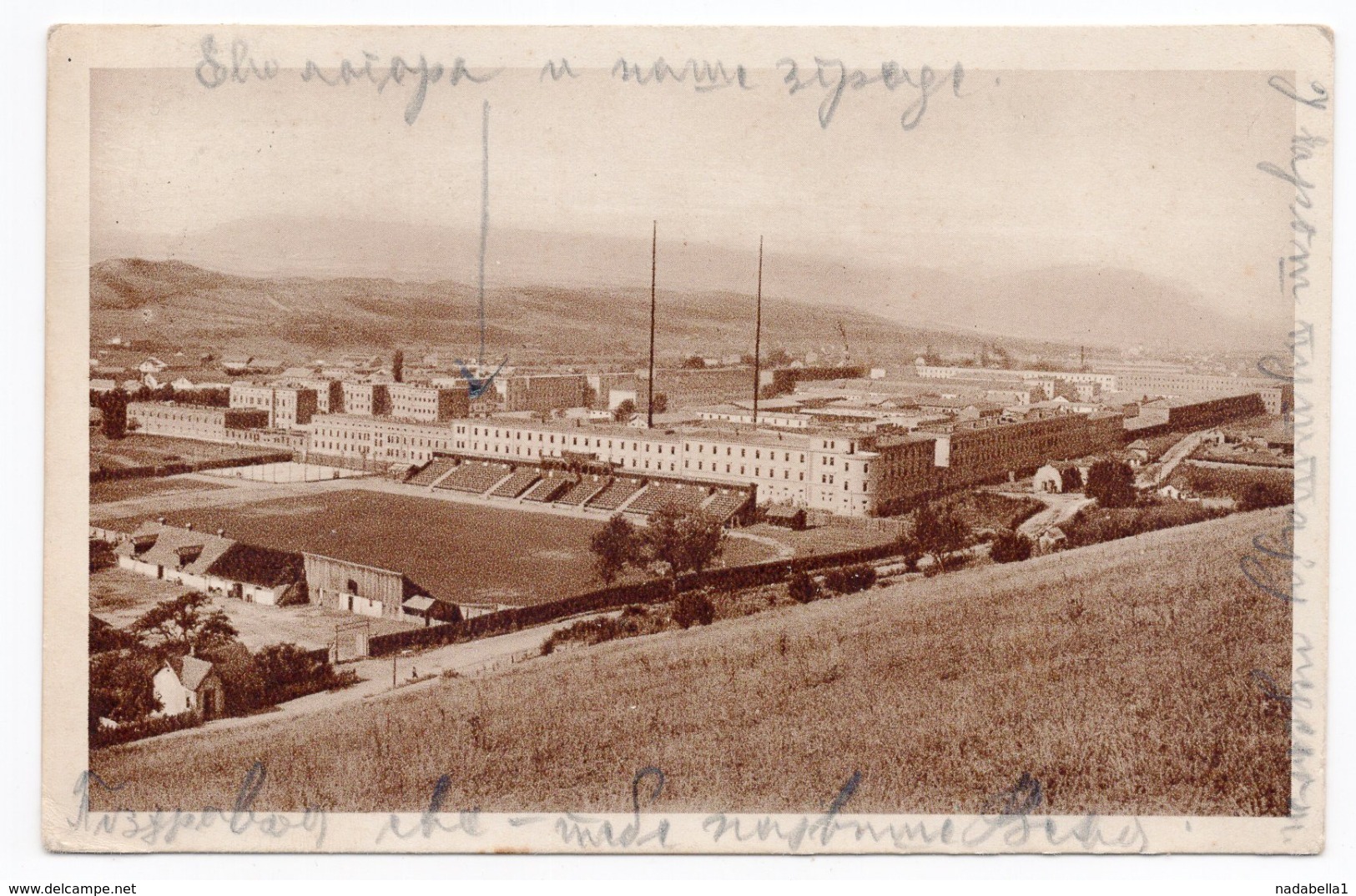 1926 YUGOSLAVIA, BOSNIA, SARAJEVO TO BELGRADE, SERBIA, MILITARY BARRACKS, ILLUSTRATED POSTCARD, USED - Bosnia And Herzegovina