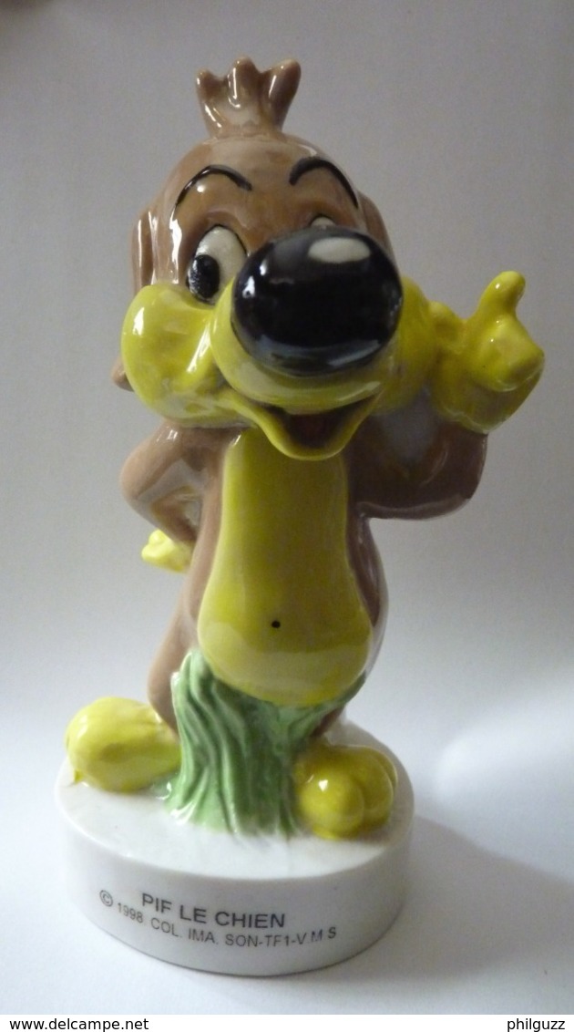 RARE FIGURINE MAXI FEVE GEANTE EN PORCELAINE PIF LE CHIEN 1998 - Autres & Non Classés