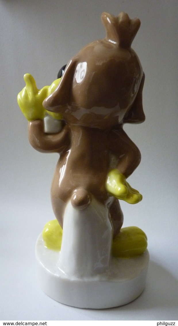 RARE FIGURINE MAXI FEVE GEANTE EN PORCELAINE PIF LE CHIEN 1998 - Autres & Non Classés