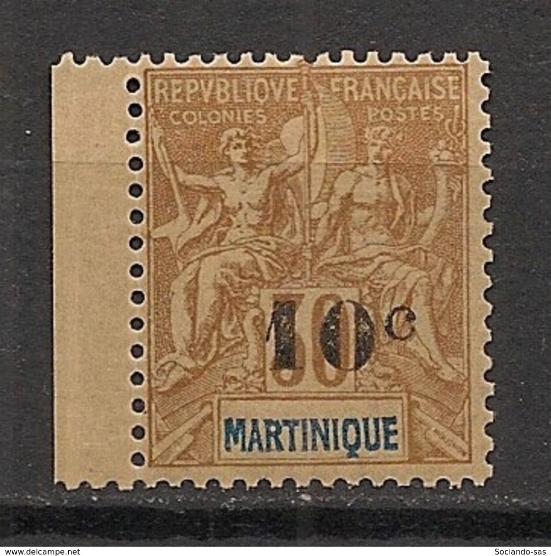 Martinique - 1904 - N°Yv. 52 - 10c Sur 30c Brun - Petit Bord De Feuille - Neuf Luxe ** / MNH / Postfrisch - Ungebraucht