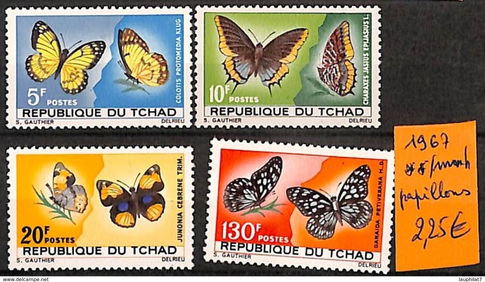 [821317]TB//**/Mnh-Tchad 1967 -  Animaux, Papillons - Tchad (1960-...)