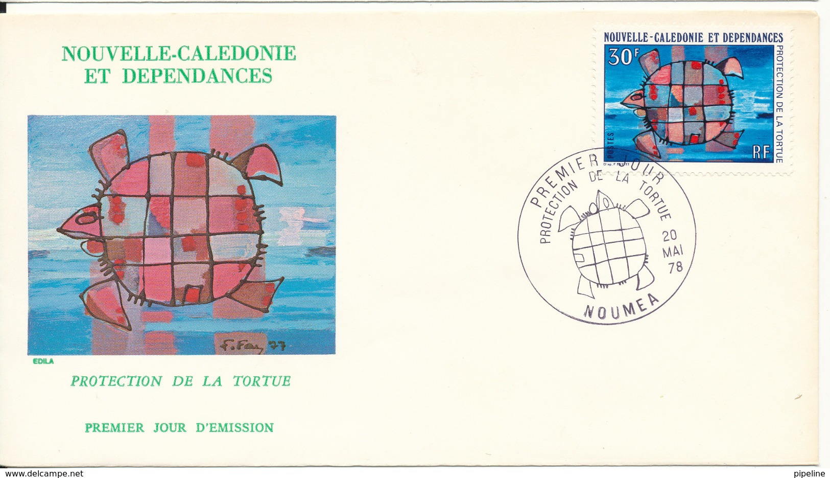 New Caledonia FDC 20-5-1978 Protection Of The Turtle With Cachet - FDC