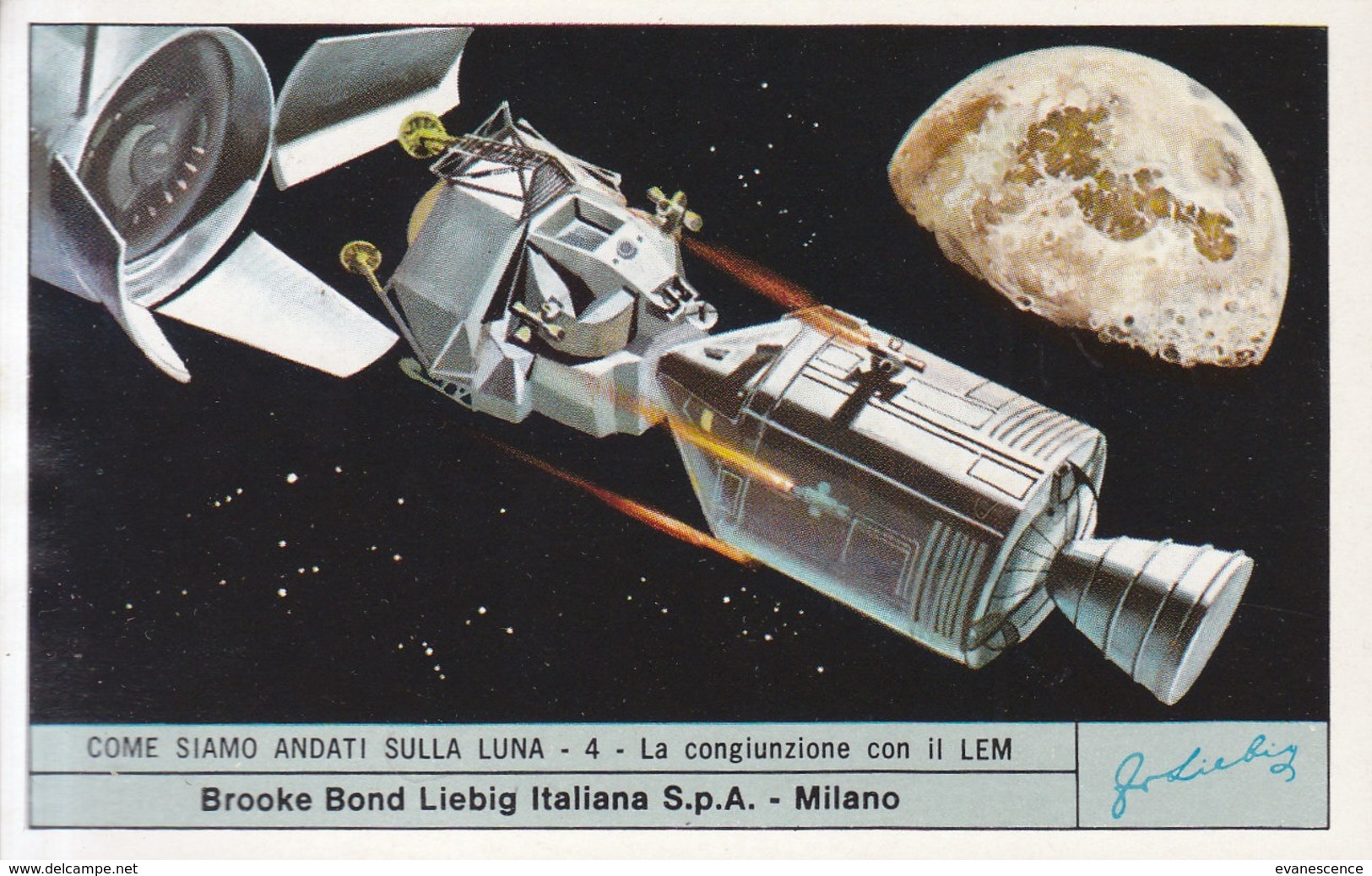 Chromos Liebig Italie : lot de 6  : Come siamo ndati sulla luna    ///  REF  OCT. 19 ///  N° 9496