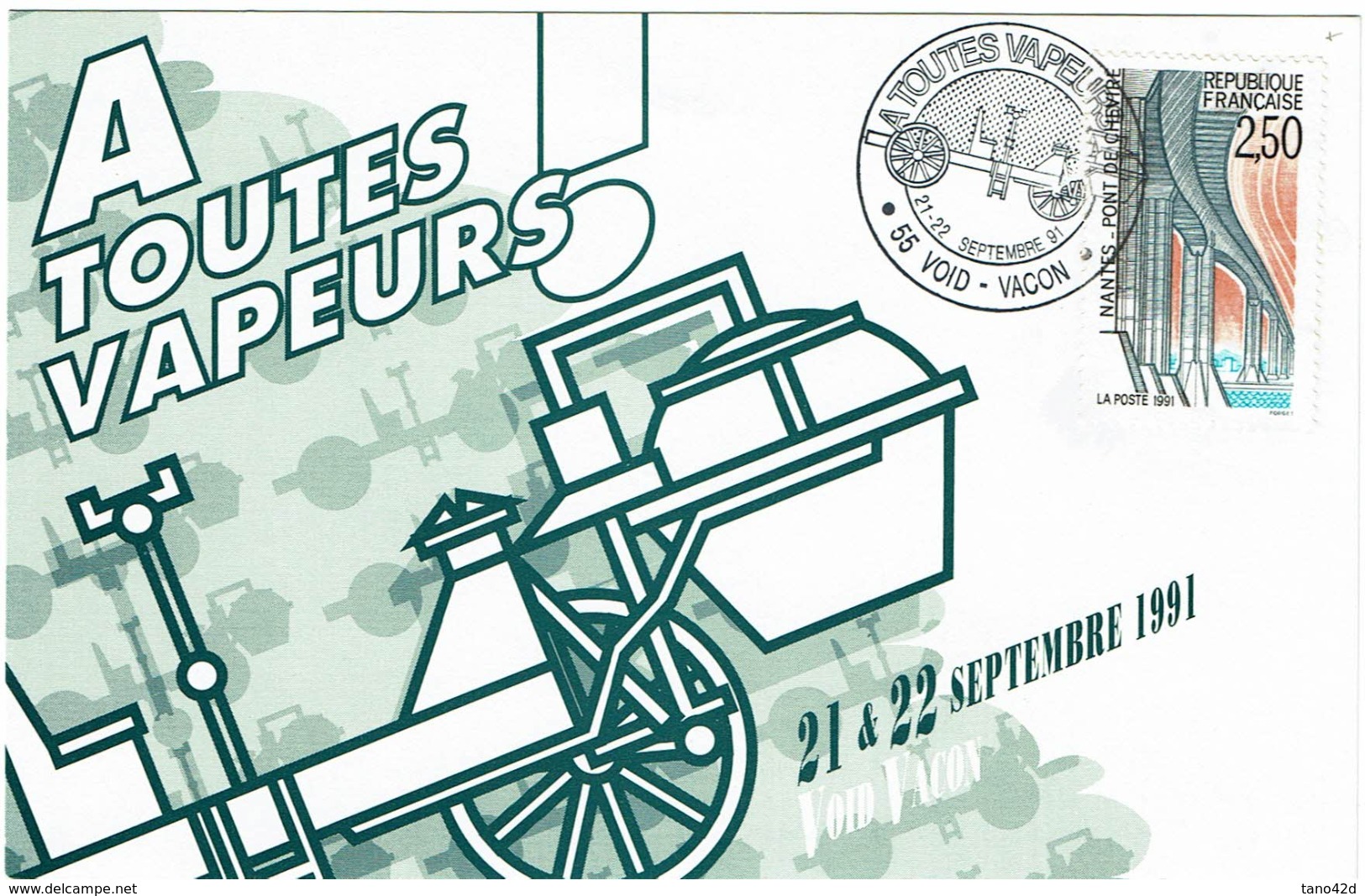 LCTN58/2 - A TOUTES VAPEURS  VOID-VACON 21/22 SEPTEMBRE 1991 - 4 DOCUMENTS - Briefmarkenausstellungen