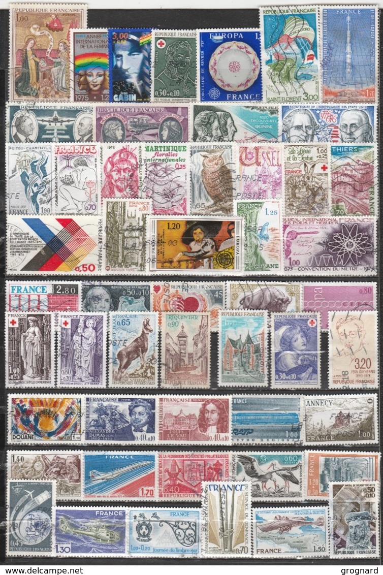 FRANCE - ANNEES 70: Lot De 53 Timbres - Verzamelingen (zonder Album)