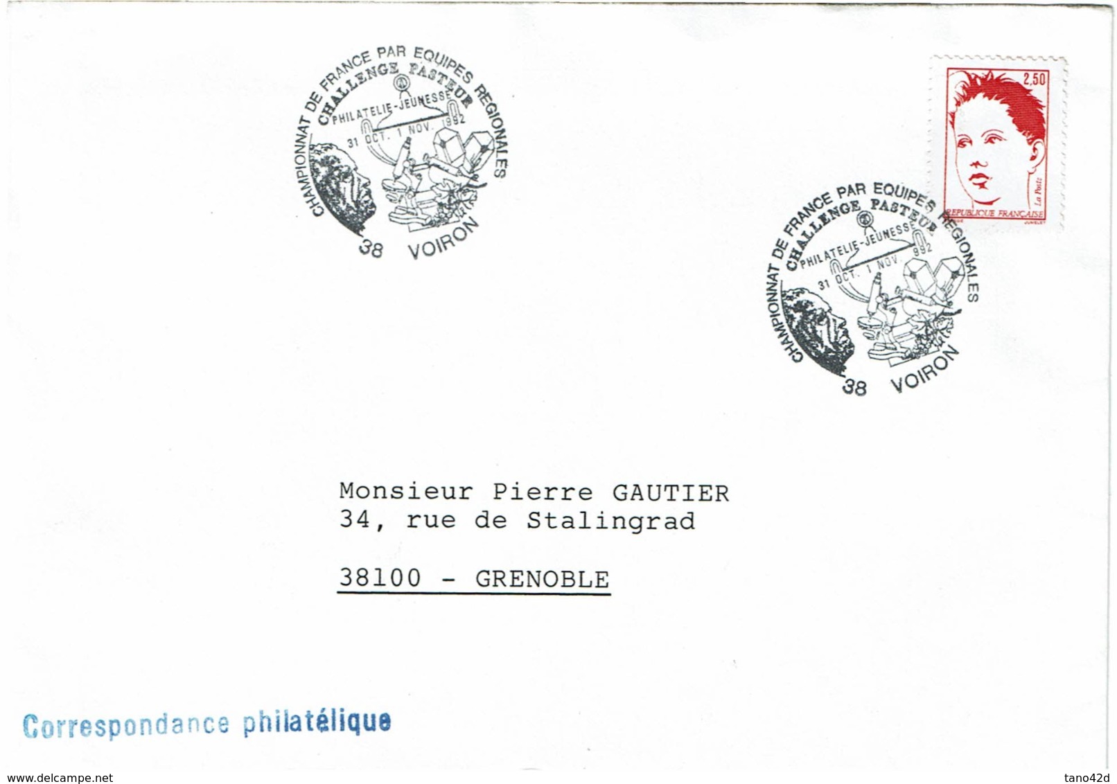 LCTN58/2 - CHALLENGE PASTEUR VOIRON OCT/NOV 1992 - Briefmarkenausstellungen