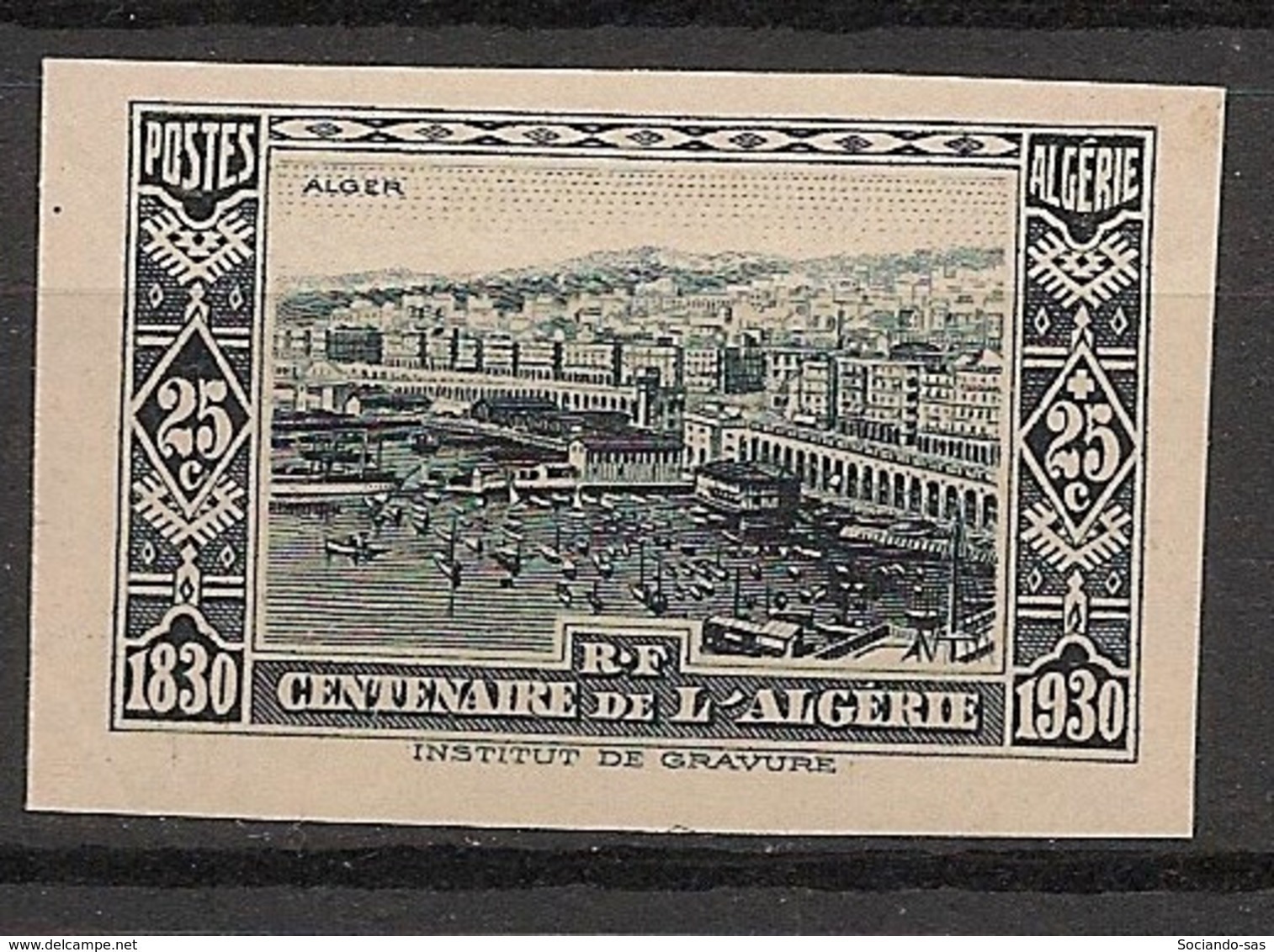 Algérie - 1930 - N°Yv. 90 - Centenaire 25c+25c - Non Dentelé / Imperf. - Neuf Luxe ** / MNH / Postfrisch - Nuevos