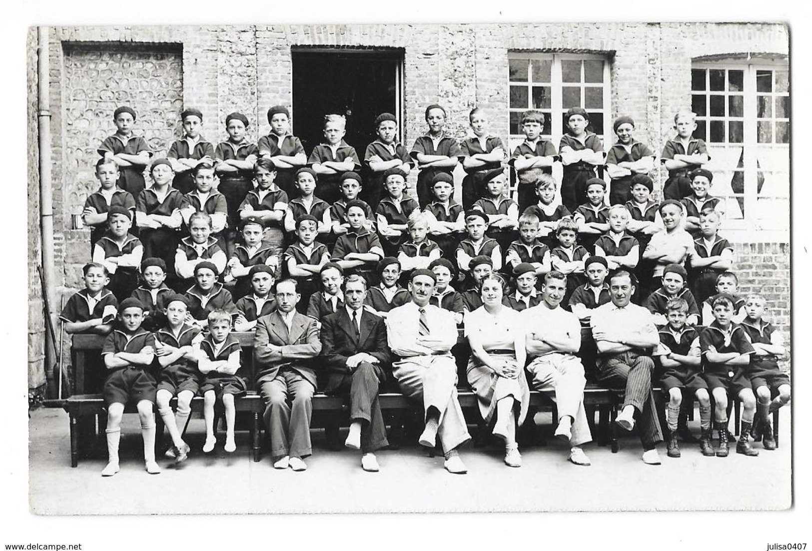 SAINT VALERY EN CAUX (76) Carte Photo Colonie De Vacances école De Génibois Groupe Gros Plan - Saint Valery En Caux