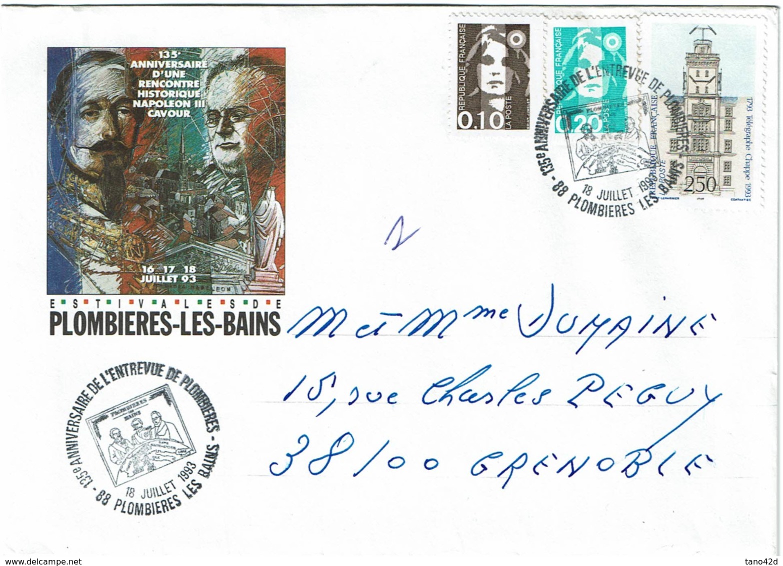 LCTN58/2 - 135° ANNIV. ENTREVUE DE PLOMBIERES NAPOLEON III / CAVOUR - Briefmarkenausstellungen