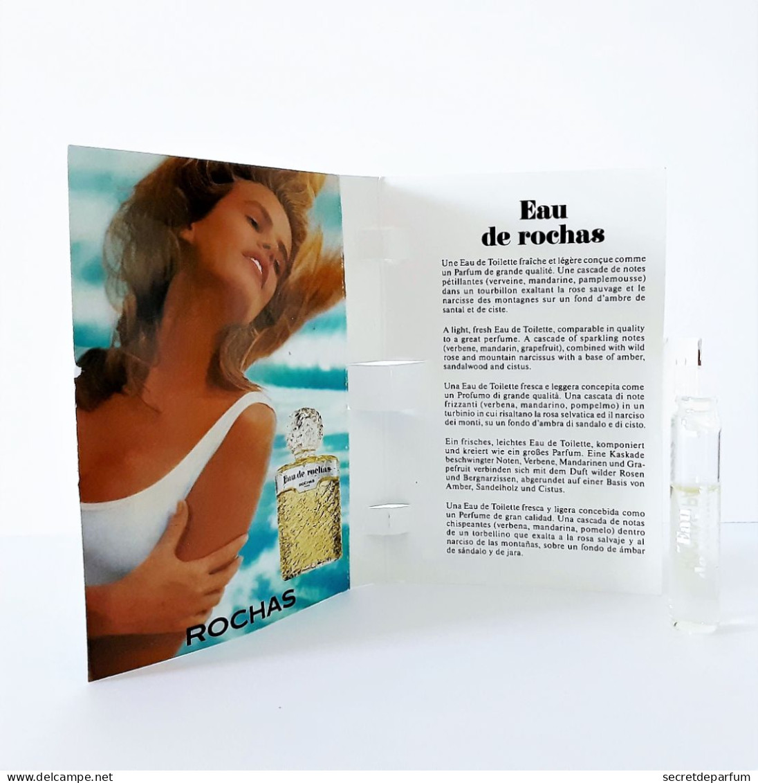 échantillons De Parfum  Tubes   EAU  De ROCHAS  EDT  1.7 Ml - Parfumproben - Phiolen