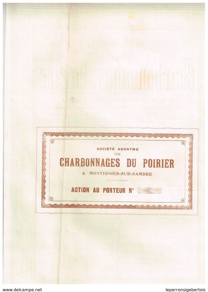 Action Uncirculed - Sté Anonyme Des Charbonnages Du Poirier - Titre De 1925 - Mijnen