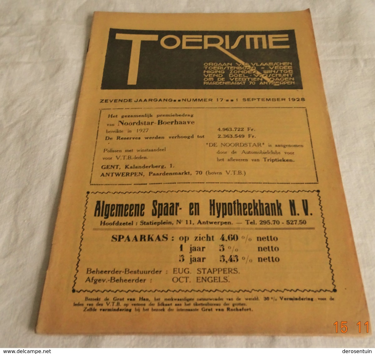 A0248	[Tijdschrift] Toerisme 1928 Nr. 17 [Aarschot / Van Den Seylberg / Graf Emiel Verhaeren Aan De Schelde / Floreffe] - Géographie & Histoire