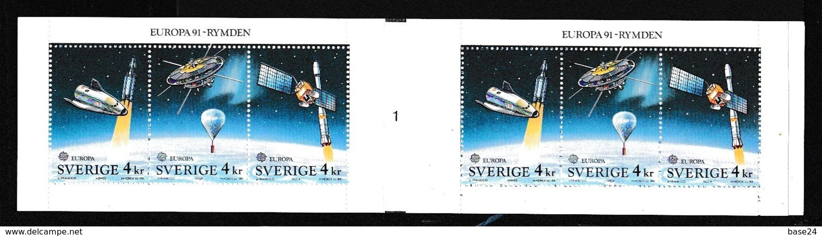 1991 Svezia Sweden EUROPA CEPT EUROPE Libretto MNH** SPAZIO SPACE Booklet - 1991