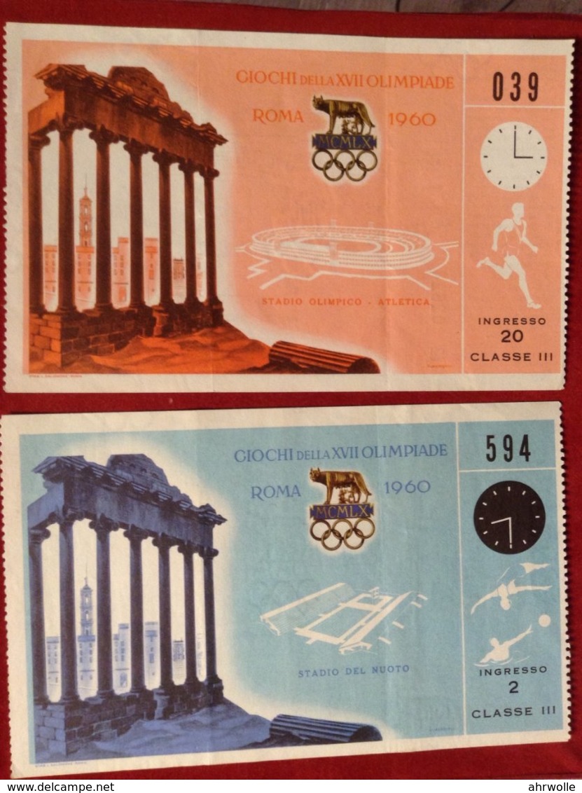 Eintrittskarten Olympiade 1960 Roma Giochi Della XVII Olimpiade - Eintrittskarten