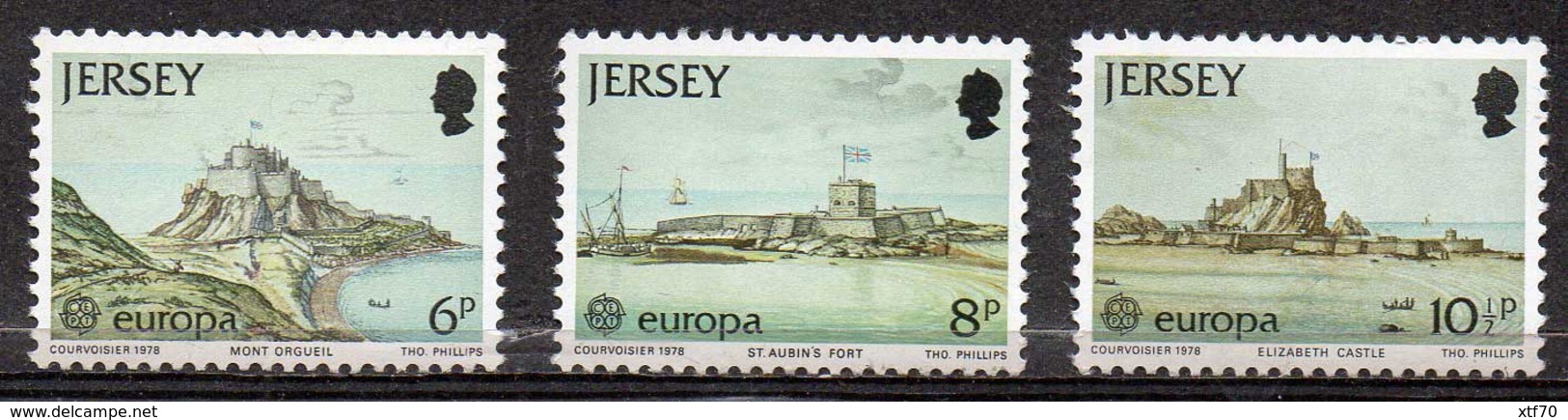 JERSEY 1978 Europa: Monuments. Castles From Paintings By Thomas Phillips - Jersey