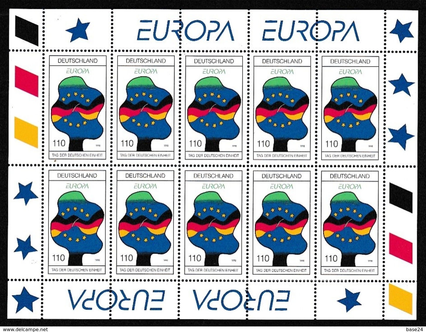 1998 Germania Germany EUROPA CEPT EUROPE 10 Serie Di 2v. MNH** In Minifoglio Minisheet - 1998