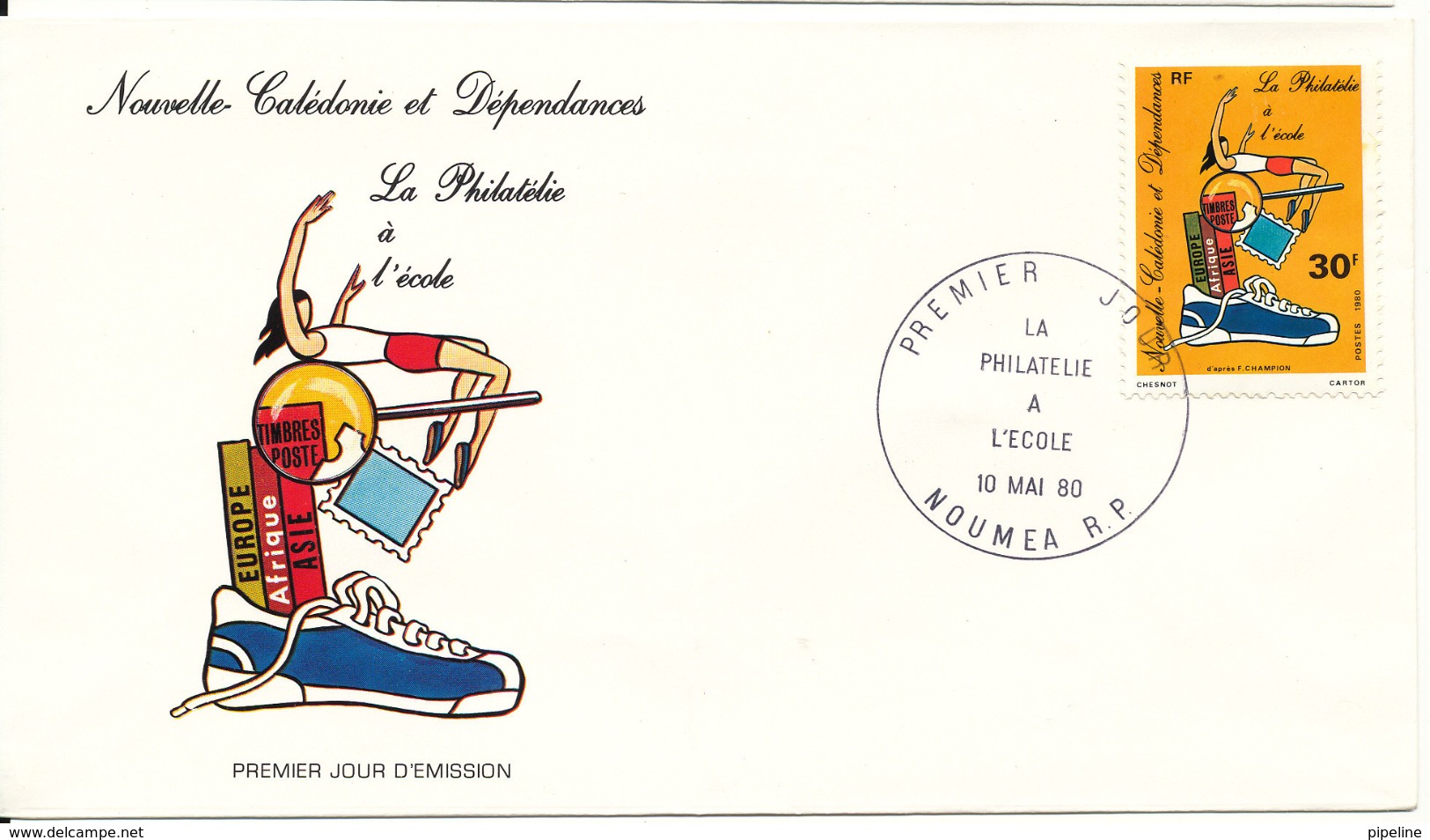 New Caledonia FDC 10-5-1980 School Philately With Cachet - FDC