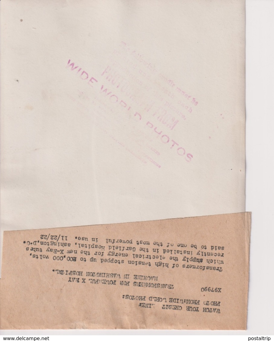 WASHINGTON DC HOSPITAL USA TRANSFORMERS X RAY MACHINE GARFIELD   +- 20*15CM Fonds Victor FORBIN (1864-1947) - Sin Clasificación