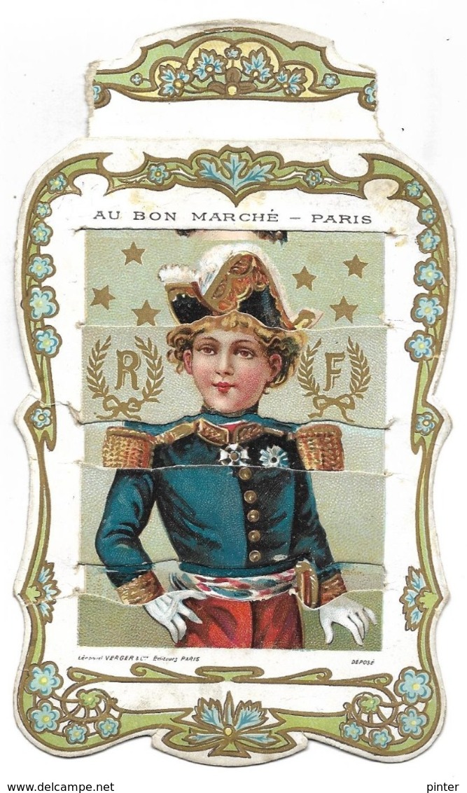 CHROMO A SYSTEME - AU BON MARCHE - Soldat - Format 15 X 10 CM - Au Bon Marché