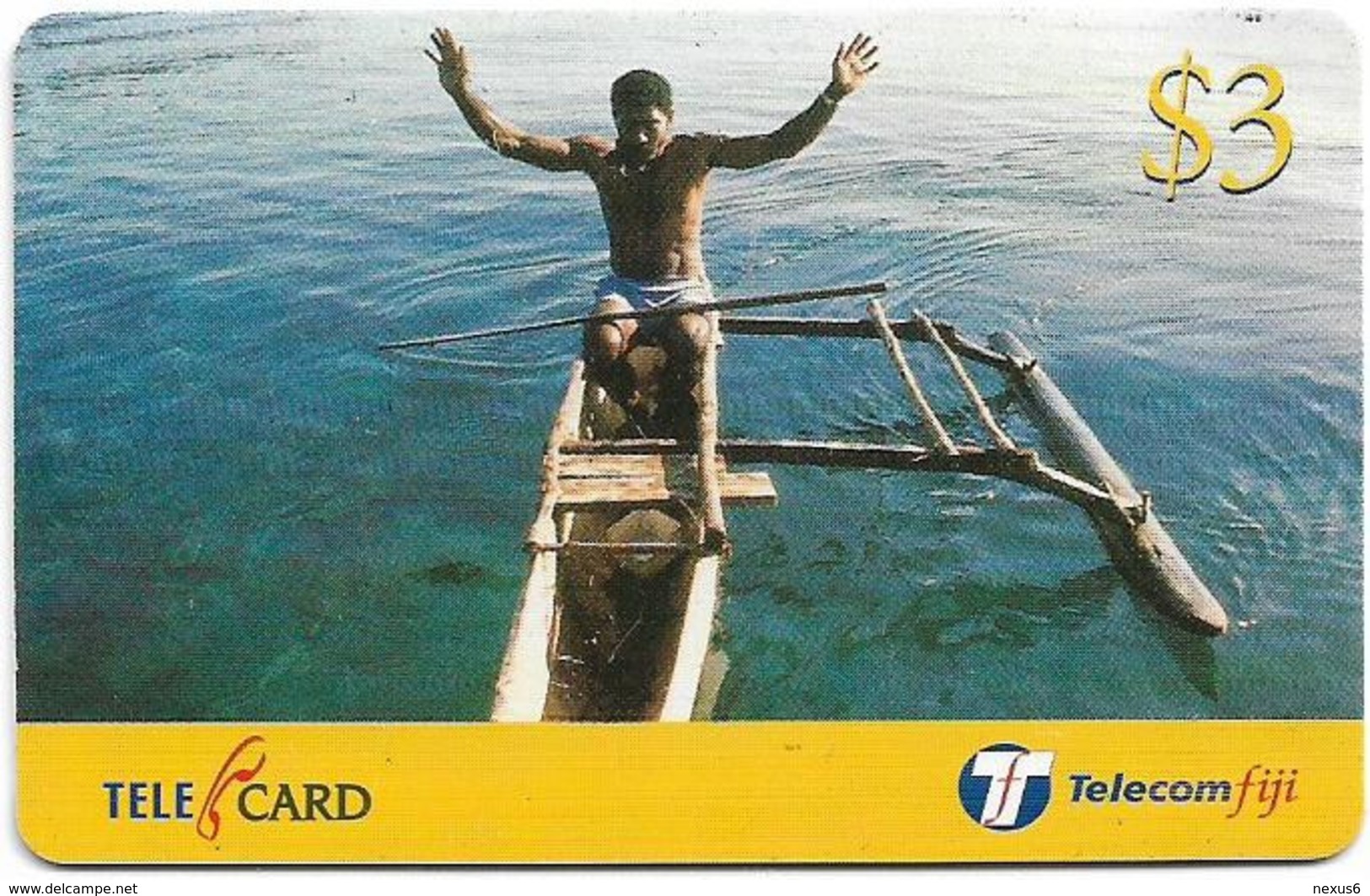 Fiji - Telecom Fiji - Bula Fiji Tourism, Canoeing, Cn.99094, Remote Mem. 3$, Used - Figi