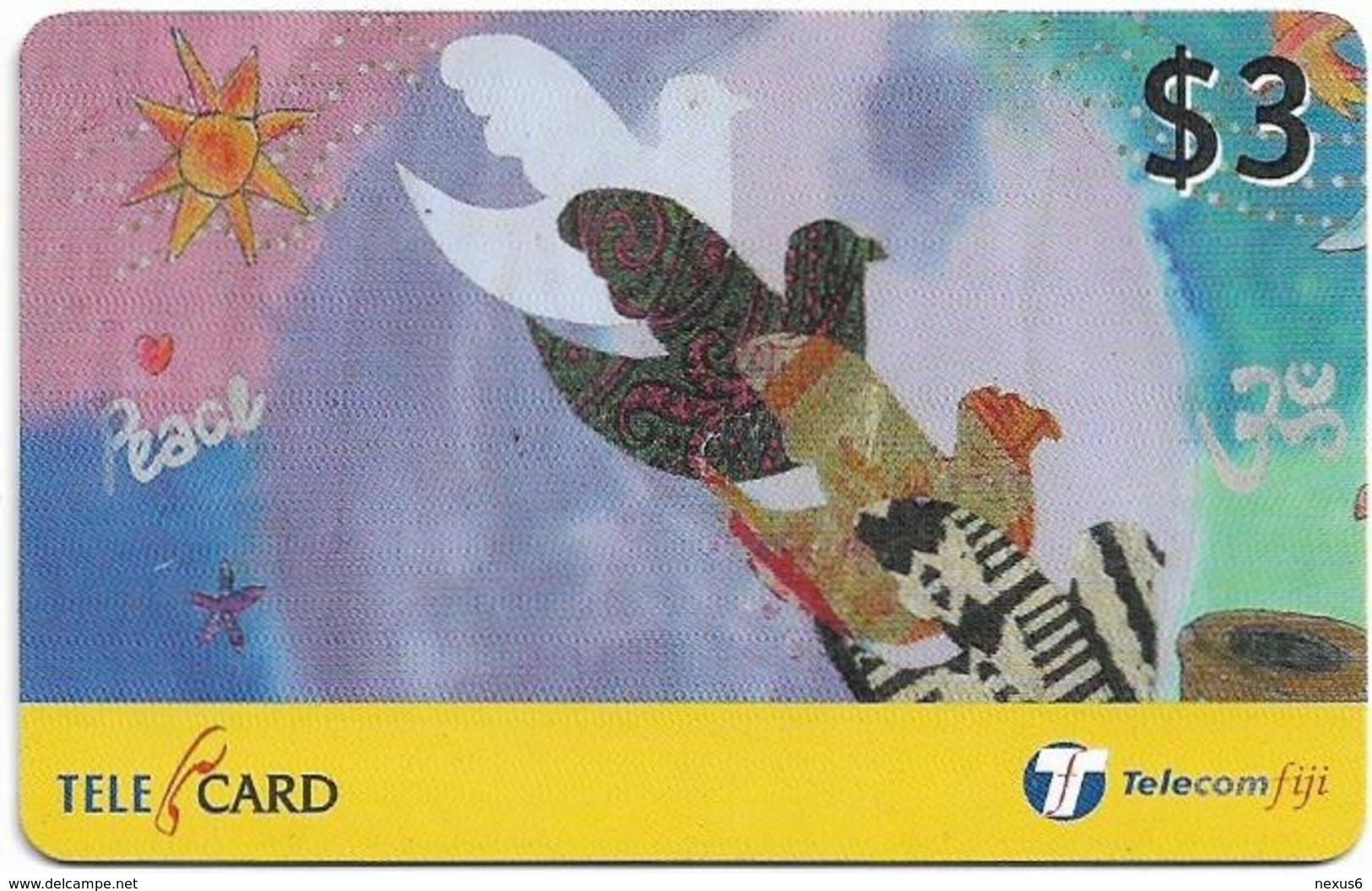 Fiji - Telecom Fiji - Culture Of Peace, Doves, Cn.99146, Remote Mem. 3$, Used - Fidji