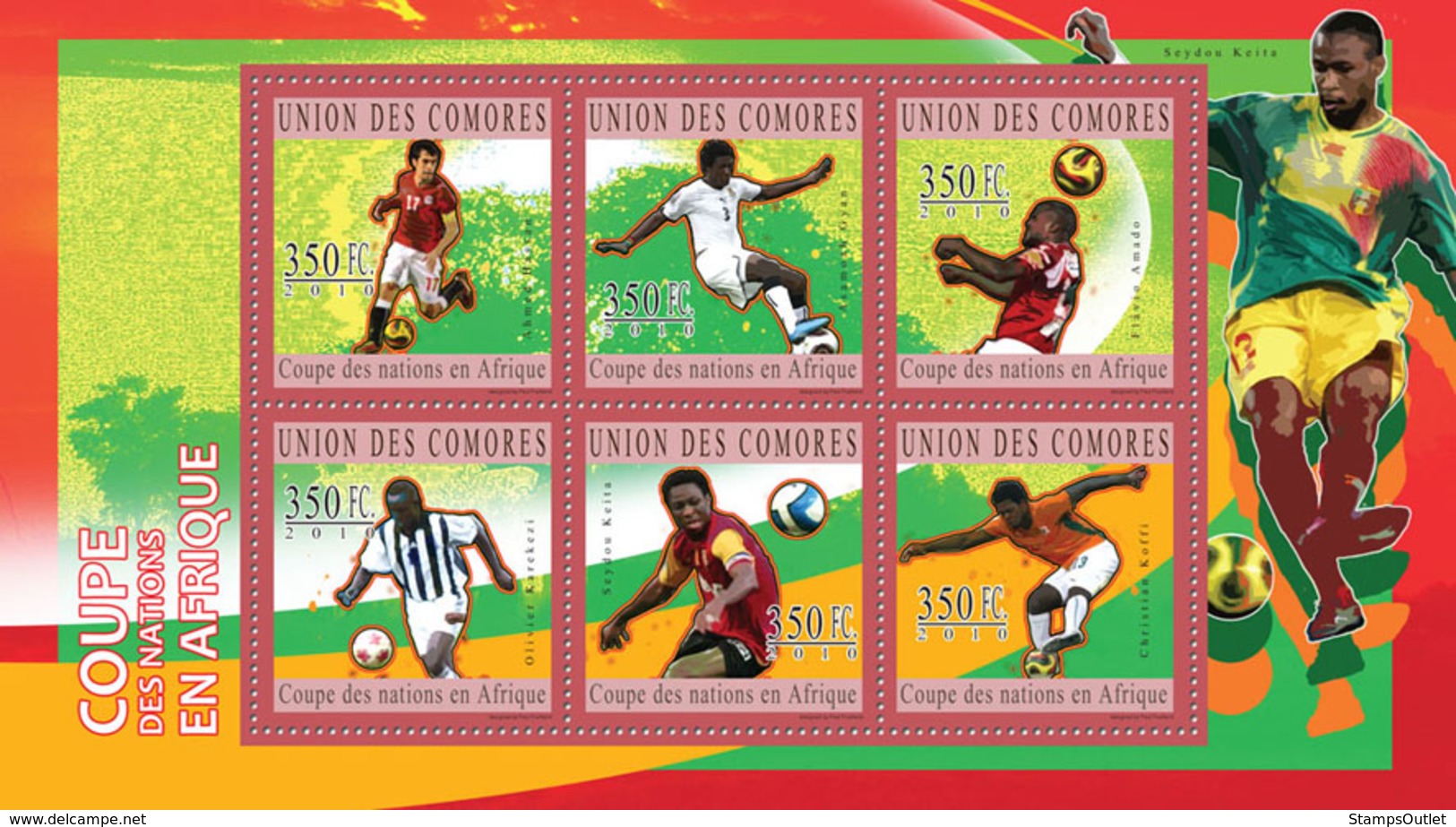 COMORES 2010 - Football Cup Of African Nations (A. Hassan C.Koffi). YT 2059-2064, Mi 2838-2843 - Comores (1975-...)