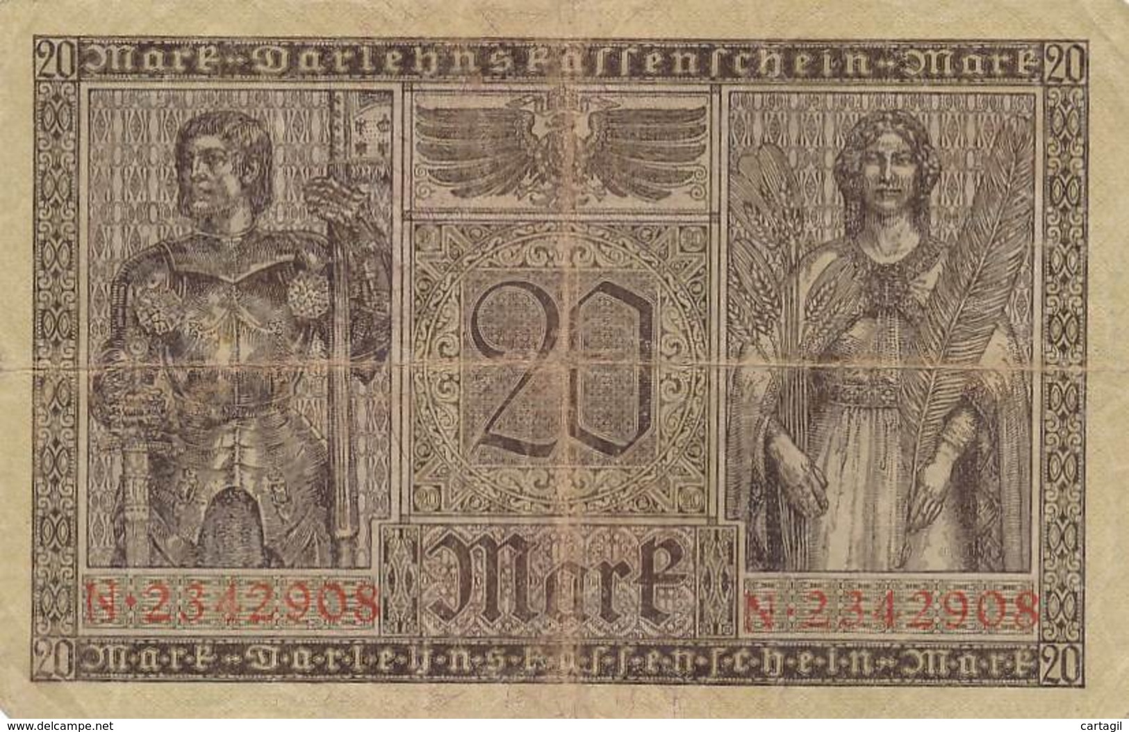 Numismatique -B3729 -Allemagne 20 Mark 1918 ( Catégorie,  Nature état ... Scans)-Envoi Gratuit - 20 Mark