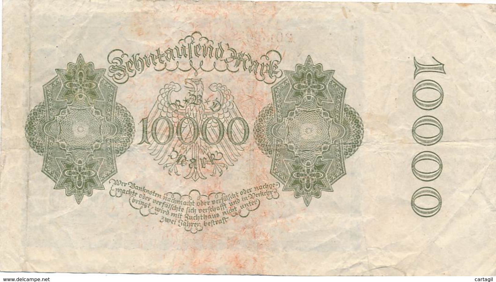 Numismatique -B3729 -Allemagne 10000 Mark 1922 ( Catégorie,  Nature état ... Scans)-Envoi Gratuit - 10000 Mark