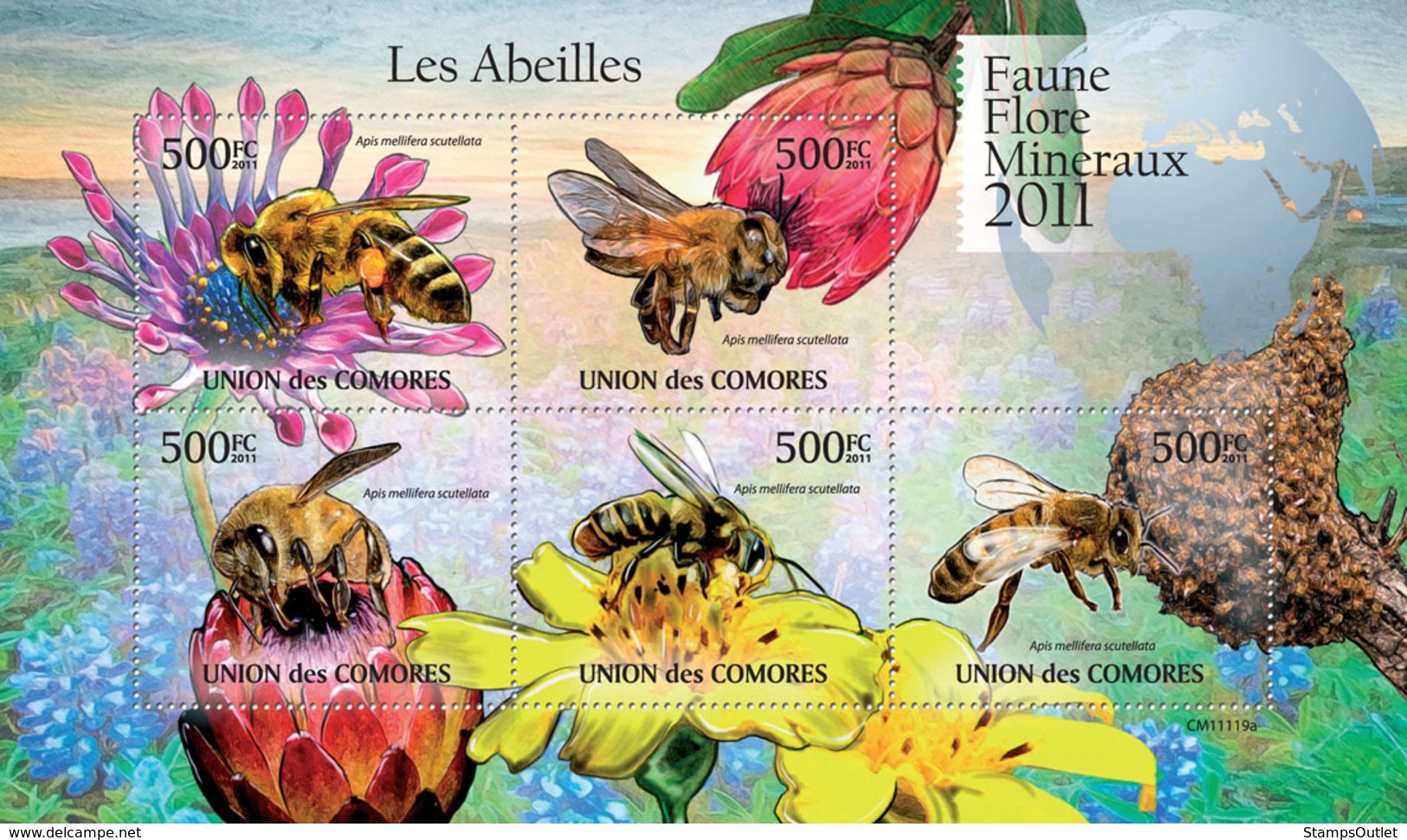 COMORES 2011 - Bees. YT 2215-2219, Mi 2995-2999 - Comoren (1975-...)