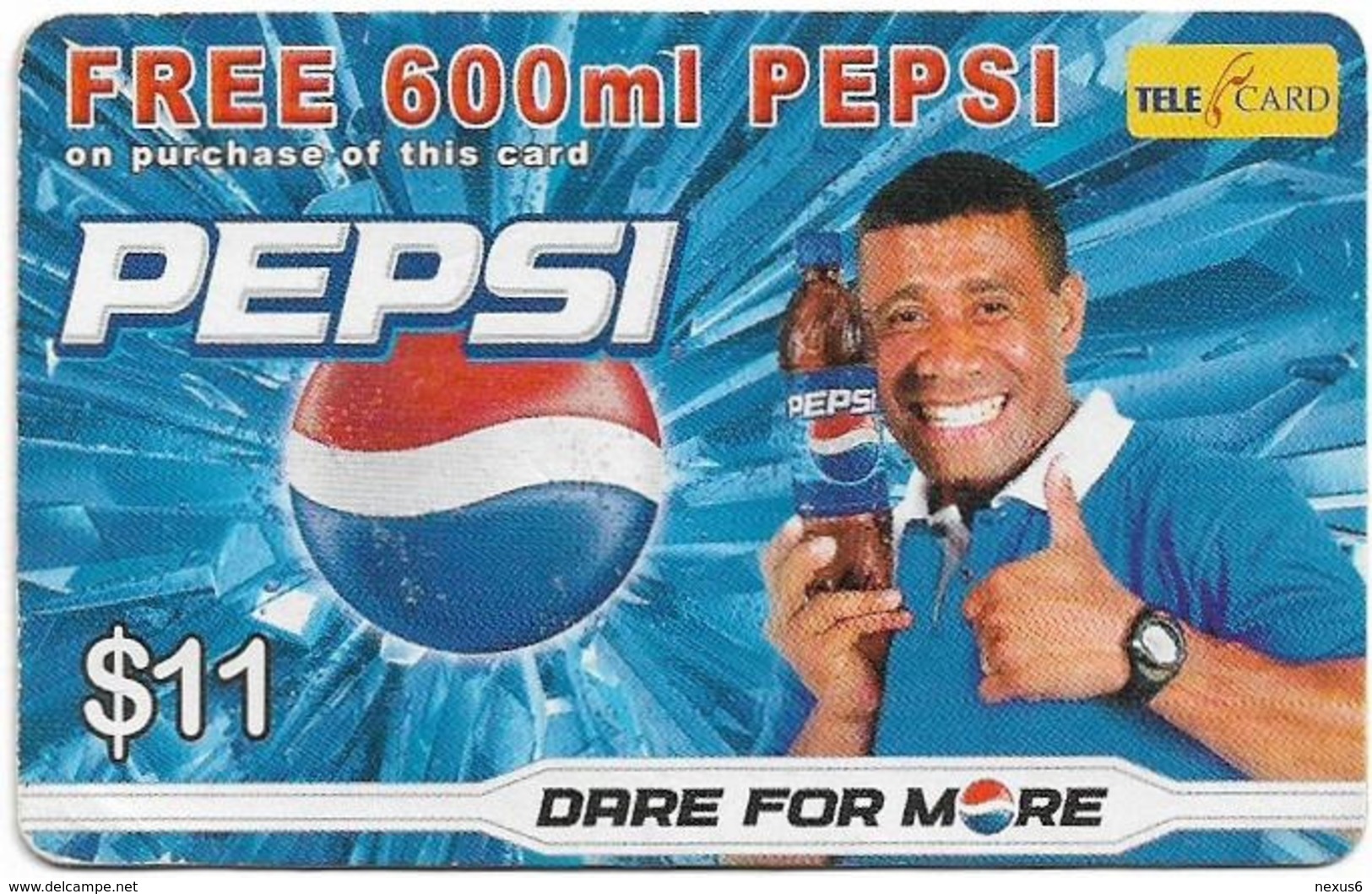 Fiji - Telecom Fiji - Advertising, Pepsi Cola, Cn.04104, Remote Mem. 11$, Used - Fidji