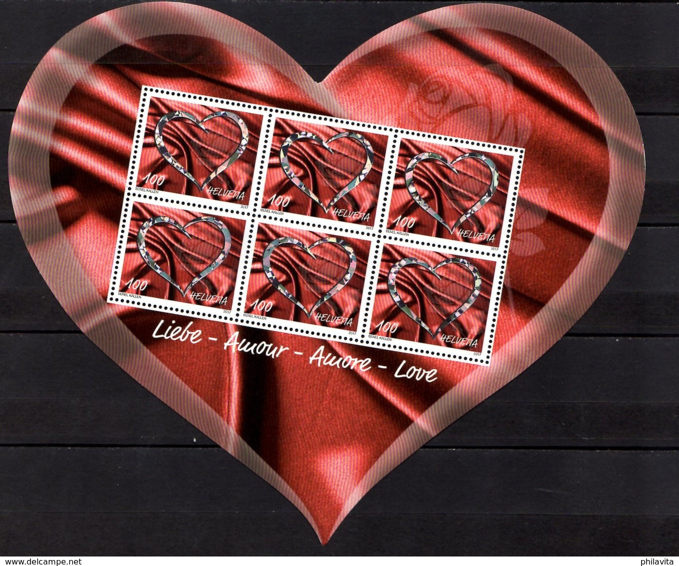 2017 Switzerland - Liebe Gruesse / Love Heart Samps -  Souvenir Sheet Odd Shape  MNH** MiNr. 2515 - Nuovi