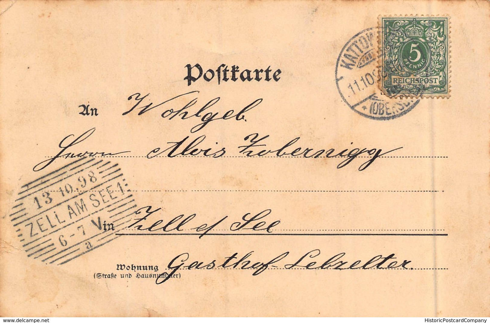 GRUSS Aus KATTOWITZ POLAND ~ HOLTZESTRASSE-BADEHAUS-MADCHENSCHULE~1898 G SIWINNA PUBLISHED PHOTO POSTCARD - Polen