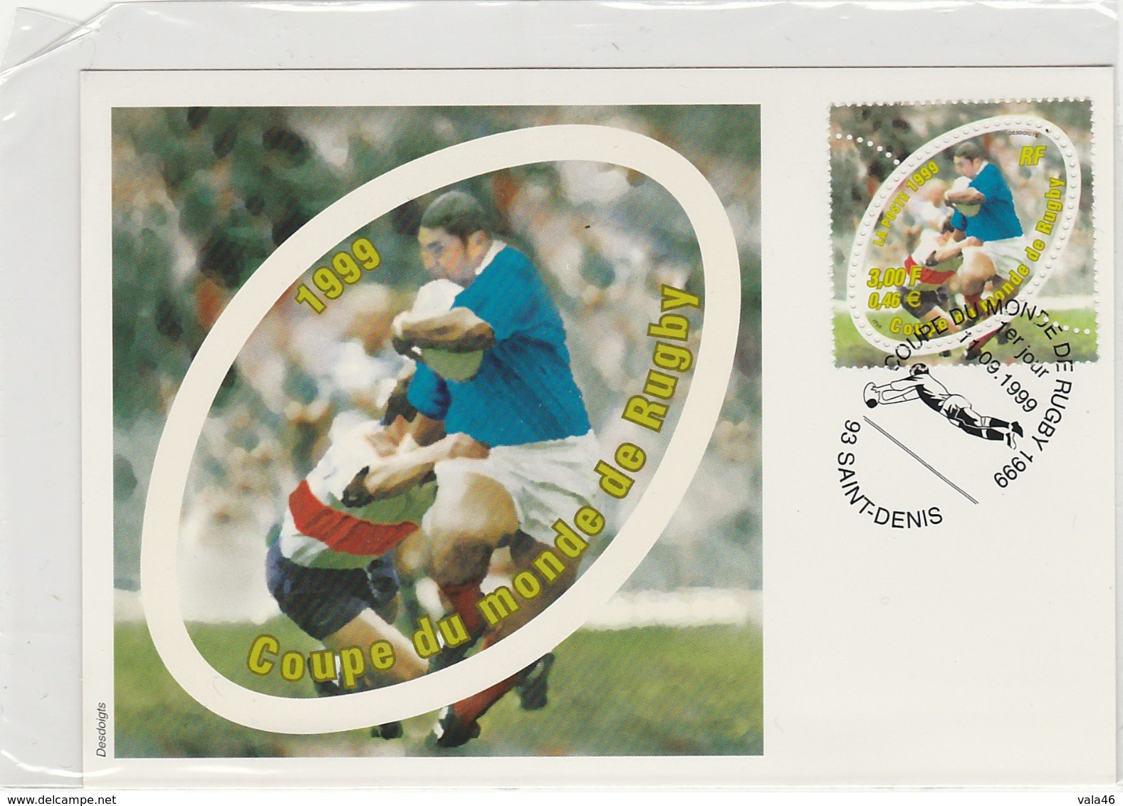 CARTE MAXIMUM  FRANCE N° 3280 -  THEME SPORTS  COUPE DU MONDE DE RUGBY - 1990-1999