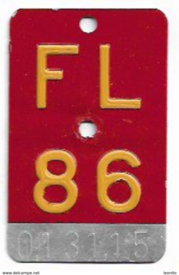 Velonummer Liechtenstein FL 86, Rot - Plaques D'immatriculation