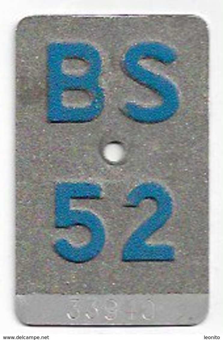 Velonummer Basel Stadt BS 52 - Number Plates