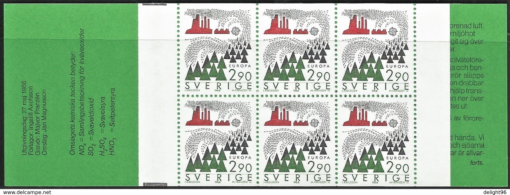 1986 Sweden Europa: Nature Conservation Booklet (** / MNH / UMM) - 1986