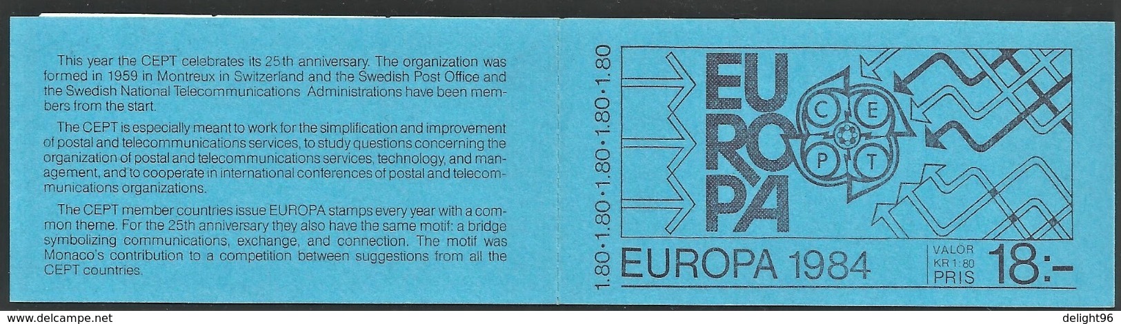 1984 Sweden Europa: The Bridge, 25th Anniversary Of CEPT Booklet (** / MNH / UMM) - 1984