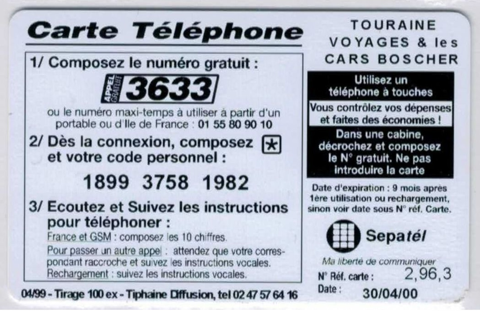 TOP COLLECTION  - Carte Prépayée Française - Tirage 100 Exemplaires Avec Code - Voir Scans - Other & Unclassified