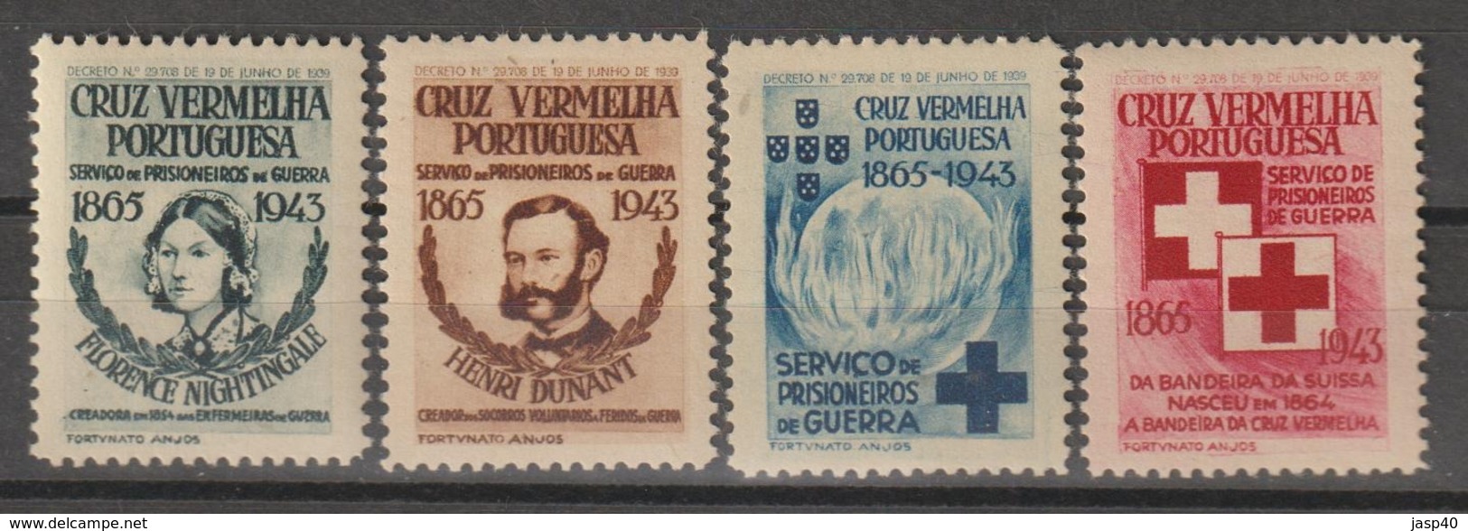 PORTUGAL - CRUZ VERMELHA EMISSÃO DE 1944 - Nuovi