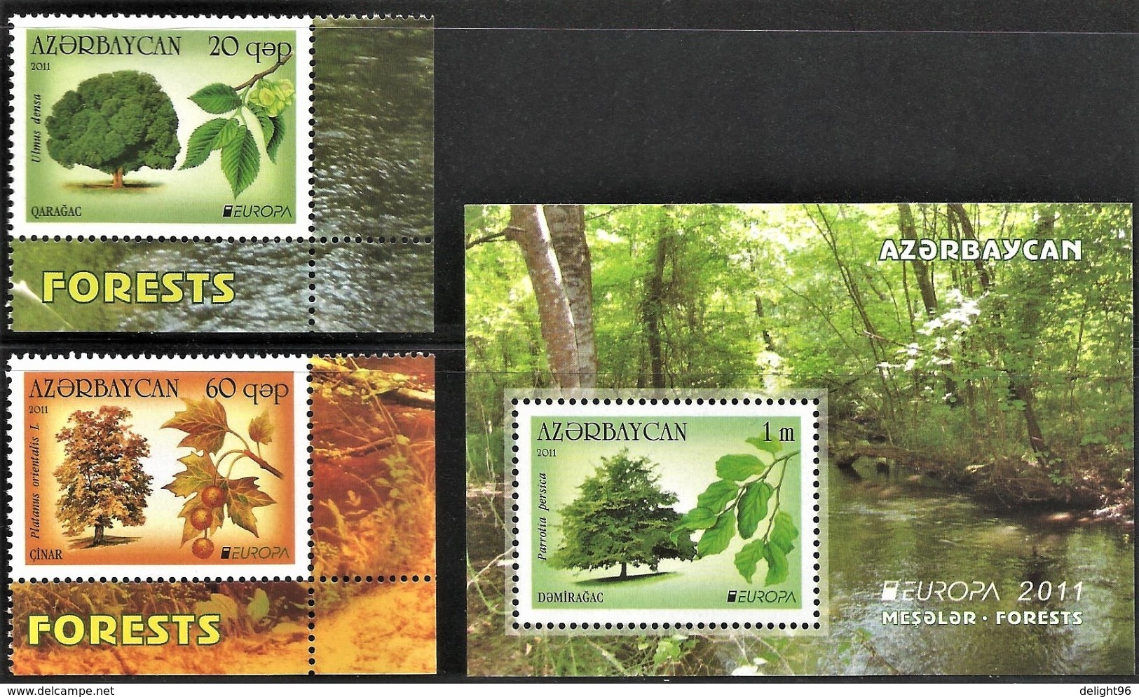 2011 Azerbaijan Europa: Forest Set And Souvenir Sheet (** / MNH / UMM) - 2011