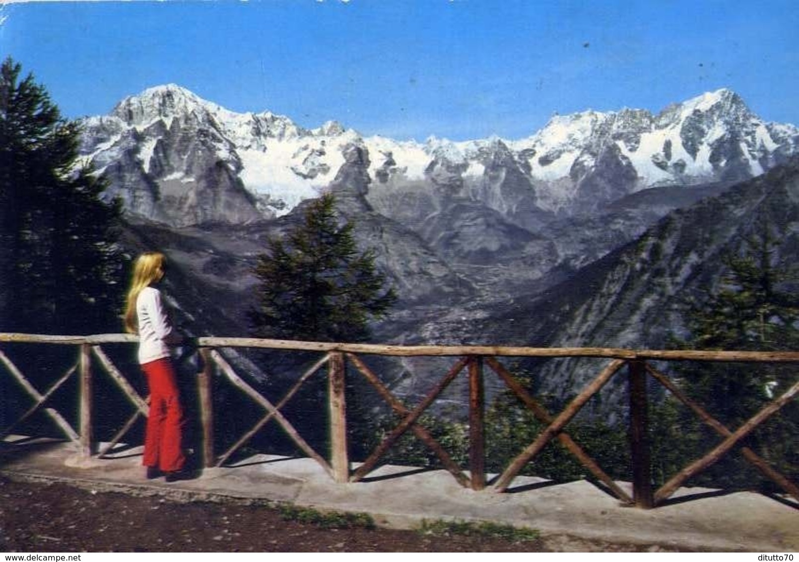 Catena Del M.bianco Dalla Balconata Di Tetè D'arpy - Valle D'aosta - Formato Grande Viaggiata – E 14 - Autres & Non Classés