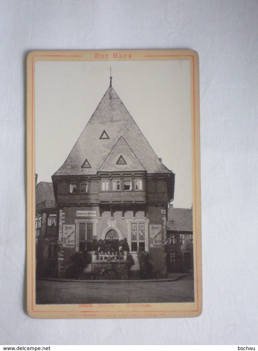 Goslar Gildehaus, CdV 1893, Serie Der Harz Nr. 6392, Photo Auf Karton Aufgezogen, Verlag Von Römmler & Jonas In Dresden - Alte (vor 1900)