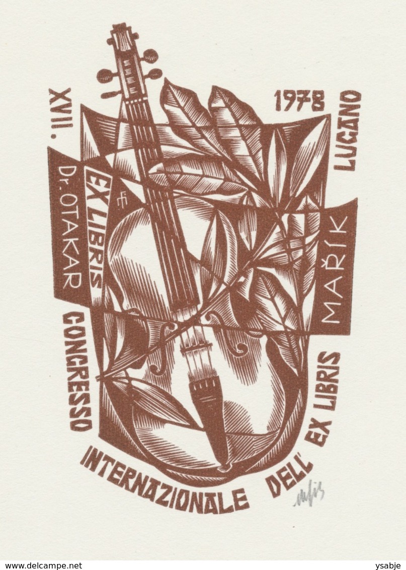 Ex Libris Congresso Internazionale Dell' Ex Libris 1978 - Otakar Marik Fils (1915-2006) Gesigneerd - Ex-Libris